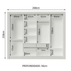 Guarda Roupa Casal Montana Branco 4 Portas de Correr Madesa