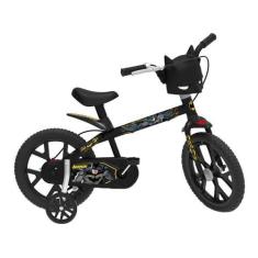 Bicicleta Infantil Aro 14 Bandeirante Batman Preta - Com Rodinhas