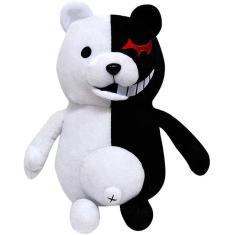 Crianças preto branco urso pelúcia boneca Monocuma urso 25cm para menina