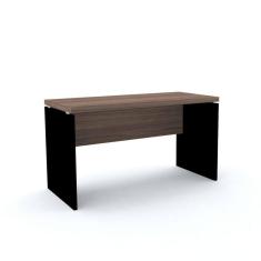 Mesa de Escritório Pé Painel PE40 em MDP 150 x 70 cm Base Preta Cor Walnut Base Preta