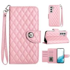 Para Samsung Galaxy S22, capa carteira com alça de pulso, capa flip de couro com fecho magnético com 7 cartões e 1 compartimento para dinheiro, capa de telefone com suporte para Samsung S22 5G 6,1