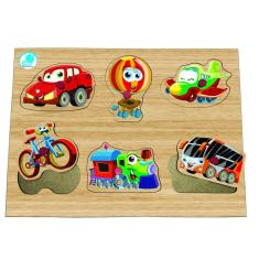 Quebra Cabeça Com Pinos - Tema Meios De Transporte