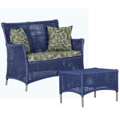 1 Sofá Área e Mesa Igapó Alumínio Pintura Fendi Corda Náutica Estofado