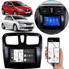 Kit Multimídia Carplay Sandero Logan 2015 A 2024 7 Pol MP5 Touch-scree