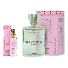 Kit Perfume Feminino 521 Vip Rose Amakha Paris 100Ml E 15Ml