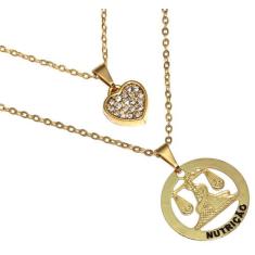 Colar Nutricionista Minha Profissão Nutrição Folheado 18k - Milena Fol