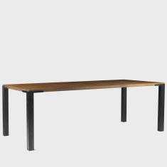 Mesa Sala de Jantar Cozinha Bladel 160cm Grafite Madeira Maciça Rustic Brown G54 - Gran Belo