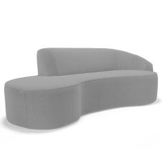 Sofá Living 4 Lugares 300cm Braço Direito Mozart D06 Bouclê Chumbo - Mpozenato