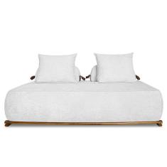 Sofá 2 Lugares 160cm Ilha Base Madeira Viero S06 Boucle Branco - Mpozenato