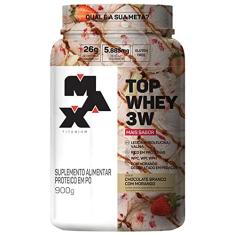 Top Whey 3W + Sabor (900G) - Sabor Chocolate Branco com Morango, Max Titanium