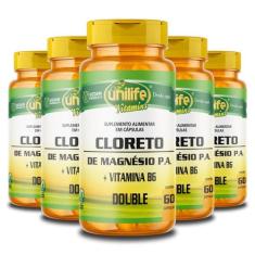 Kit 5 Cloreto De Magnésio P.A. 800Mg Unilife 60 Cápsulas