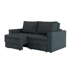 Sofá 3 Lugares Retrátil Berna Linho Grafite 180 cm