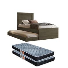 Cama Solteiro Com Auxiliar Bicama Luara Quarto Compacto Design Moderno