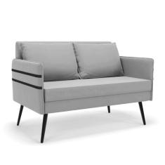 Namoradeira 02 Lugares Mari Suede Pés Palito de Ferro D03 - D'Rossi, C