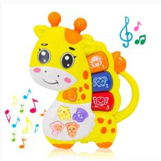 Teclado Piano Musical Bebê Brinquedo Infantil Som Girafa