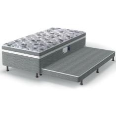 Cama Box C-auxiliar Conjugado Solteiro: Colchão Ortopédico Advanced Pillow Gray (88x188x43)