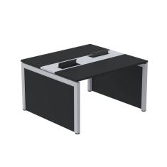 Mesa de Plataforma Dupla para 2 Pessoas Corporativa 130x120/2p Preto/Cinza