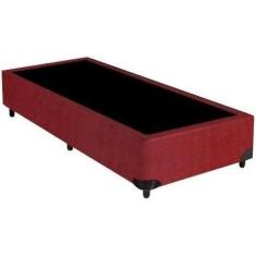 Base Box Solteirão King Suede Vermelho