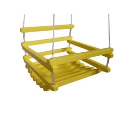 Balanço gangorra infantil madeira 35x35 Amarelo suporta 80kg - Shoppin