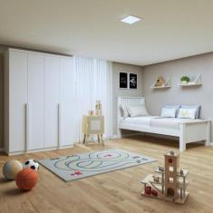 Quarto Infantil com Guarda-Roupa Solteiro 4 Portas 2 Gavetas Alonzo e 