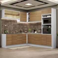 Cozinha Completa de Canto Madesa Glamy 459001 com Armário e Balcão (Se
