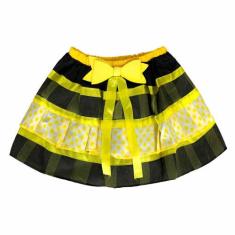 Saia Caipira de Festa Junina Fantasia Infantil C/Laço+Babado - Fantasi
