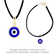 Colar Olho Grego + Pulseira de camurça - Sunshine Cristais, Dourado