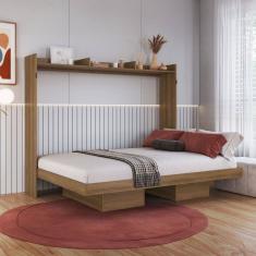 Cama Casal Hanover Articulável Horizontal 2 Prateleiras Marrom - Art In Móveis