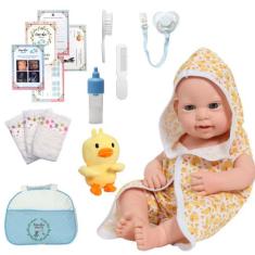 Boneco Reborn Realista Recém Nascido Com Roupão de Patinho - Cegonha R