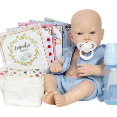 Boneco Estilo Reborn Pode Banhar + Itens Enxoval - Cegonha Reborn Doll