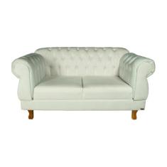 Sofá Chesterfield Elisabeth 2 Lugares 1.50M Suede Branco/ consultório,