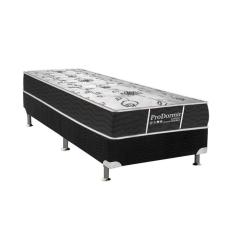Cama Box Solteiro: Colchão Molas Bonnel Probel Prodormir Sleep + Base Crc Suede Black(88X188)