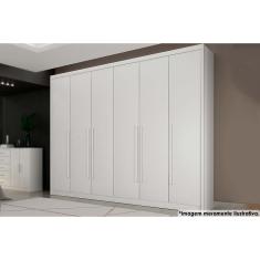 Guarda Roupa Casal 6 Portas e 6 Gavetas Bragaça/Coimbra Neve - Novo Horizonte