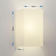 Arandela Retangular Retro Vivare Md-2029 Cúpula Em Tecido 18x10x30cm - Bivolt Branco 127-220v