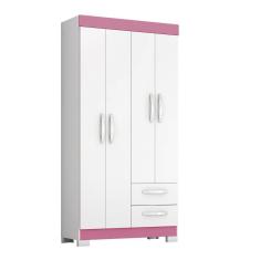 Guarda-roupa Solteiro Nt 6010 - Branco / Rosa - Notável