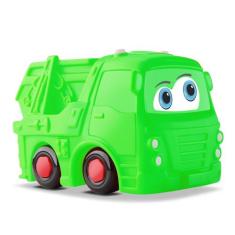 Caminhão Entulho Soft Vinil Borracha Atóxico P/ Bebê- Silmar, Verde
