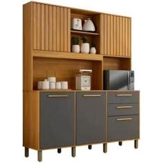 Armário de Cozinha Diamante 5 Portas 2 Gavetas Valdemóveis Cor Cinamom