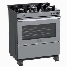 Fogao a Gas 5 Bocas Venax Gaudi Vetro Vitreo Inox
