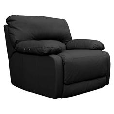 Poltrona Reclinável Elétrico Asmará Power Touch Couro Preto - Gran Belo