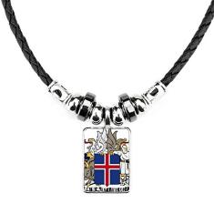 DIYthinker Colar com símbolo nacional da Noruega com pingente de corda de couro