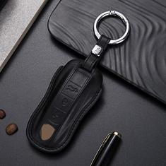 Capa para porta-chaves do carro, capa de couro inteligente, adequado para Porsche Panamera Cayenne 2017 2018 2019 2020, porta-chaves do carro ABS inteligente para porta-chaves