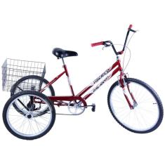 Bicicleta Triciclo Aro 26 cor Vermelho-Unissex