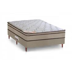 Cama Box + Colchão Castor Casal Innovation One Face Tecnopedic 138x188x54cm 