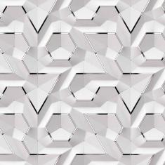 Papel De Parede 3D Hexagano E Triangulo Geometrico Adesivo