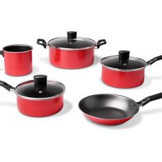 Jogo De Panelas 5 Peças Garlic - Vermelho - Brinox Vermelho B