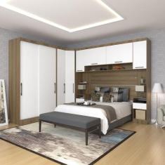 Quarto de Canto Casal com Guarda Roupas Cabeceira e Mesas de Cabeceira