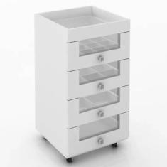Carrinho Para Maquiagem 4 Gavetas Branco Pe2009 Tecno Mobili