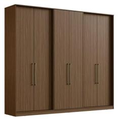 Guarda-roupa Casal Édez Nature, 6 Portas, Nogueira
