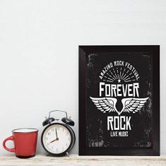 Quadro Decorativo com Moldura Preta Rock Forever 22x32cm