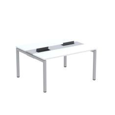 Mesa Plataforma Dupla com Pé de Aço para Coworking 140x120 Pdc14/12/2p Branco/Cinza